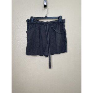 Universal Thread Womens black gray Shorts M linen elastic waist drawstring